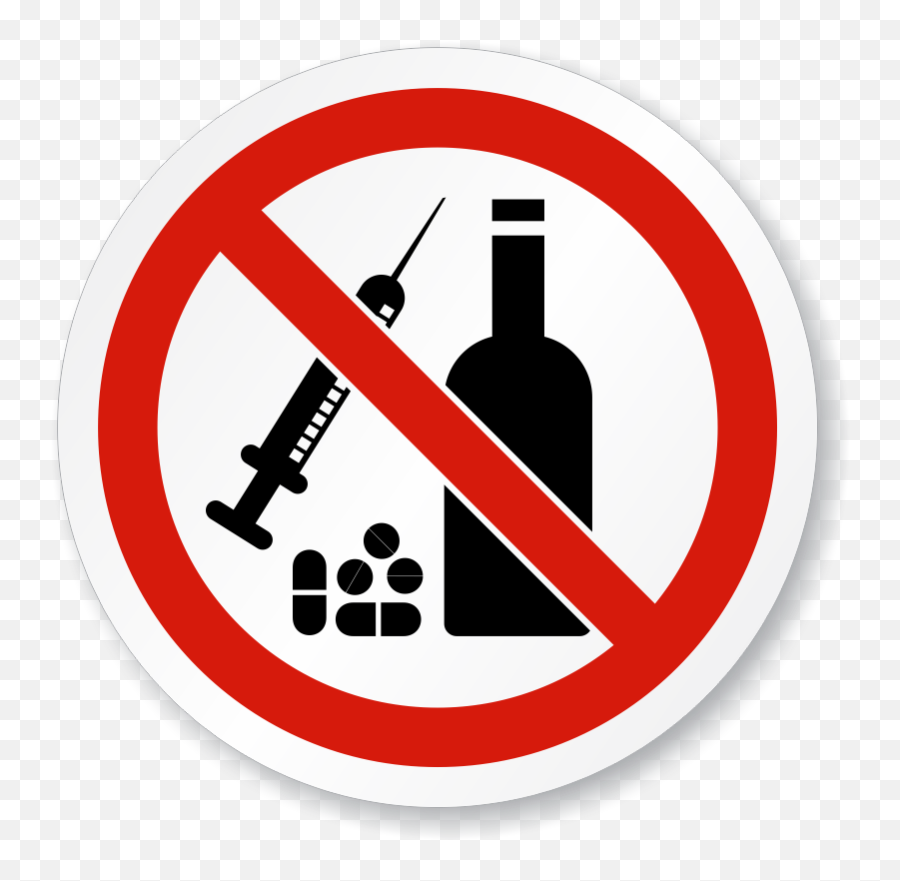 No Drugs Alcohol Symbol Iso Prohibition - No Drugs Or Alcohol Sign Emoji,Drugs Emojis