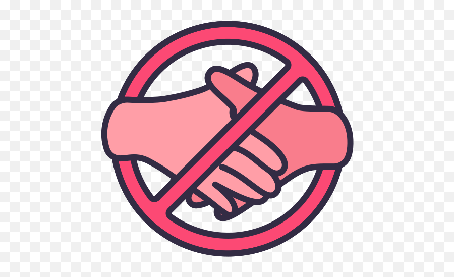 Dont Touch Prohibited Shake Hands Greeting Coronavirus - Cartoon Picture Of No Smoking Emoji,Hand Shaking Emoticon