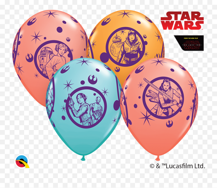 11 Latex Balloons Star Wars 25 Per Bag Assorted Bargain - Star Wars Emoji,Moana's You're Welcome In Emojis