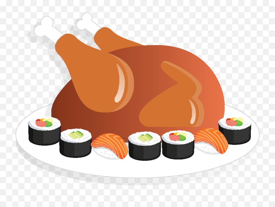 Clipart Turkey Turkey Breast Clipart - California Roll Emoji,Thanksgiving Turkey Emoji