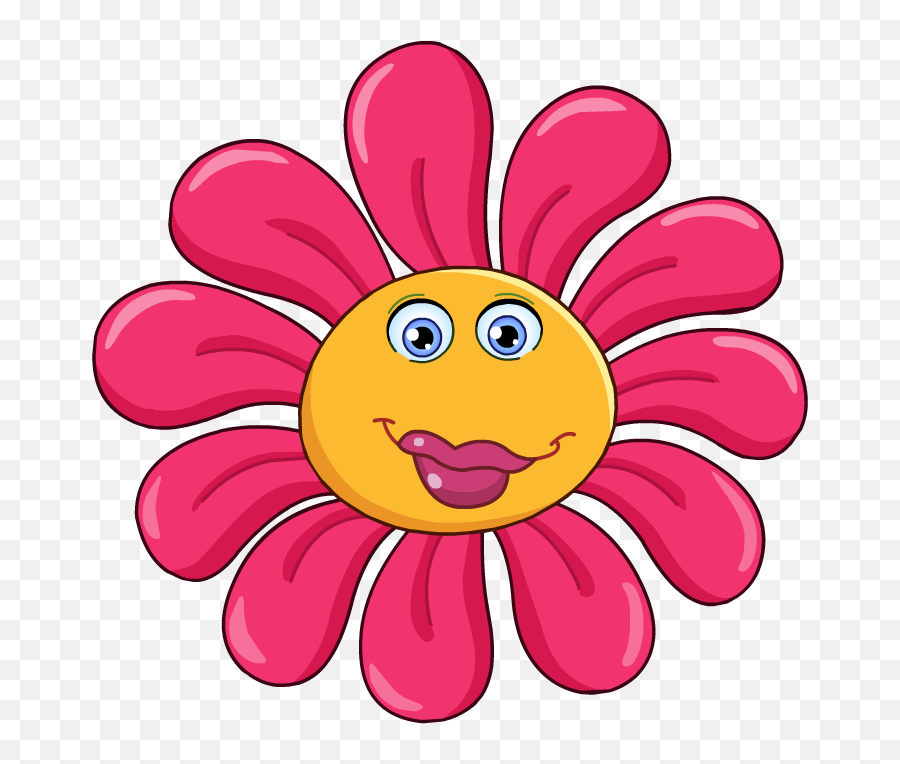 Smiley Clipart Flower Smiley Flower - Cartoon Flower Drawing For Kids Emoji,Daisy Emoji