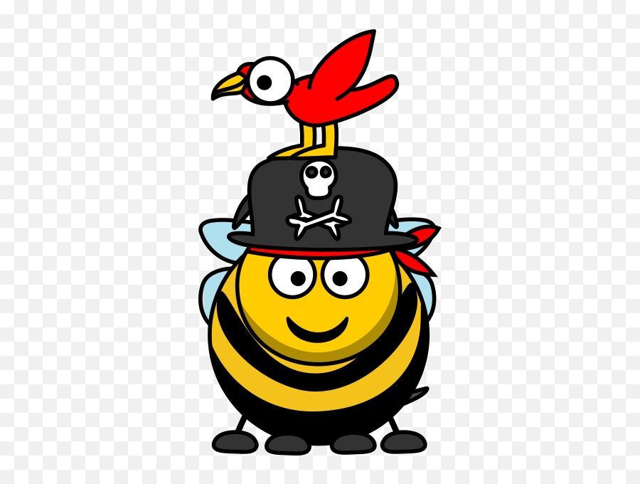 Pirate Captain Bee Clip Art At Clkercom - Vector Clip Art Cartoon Bee Clipart Emoji,Smiley Pirate Emoticon