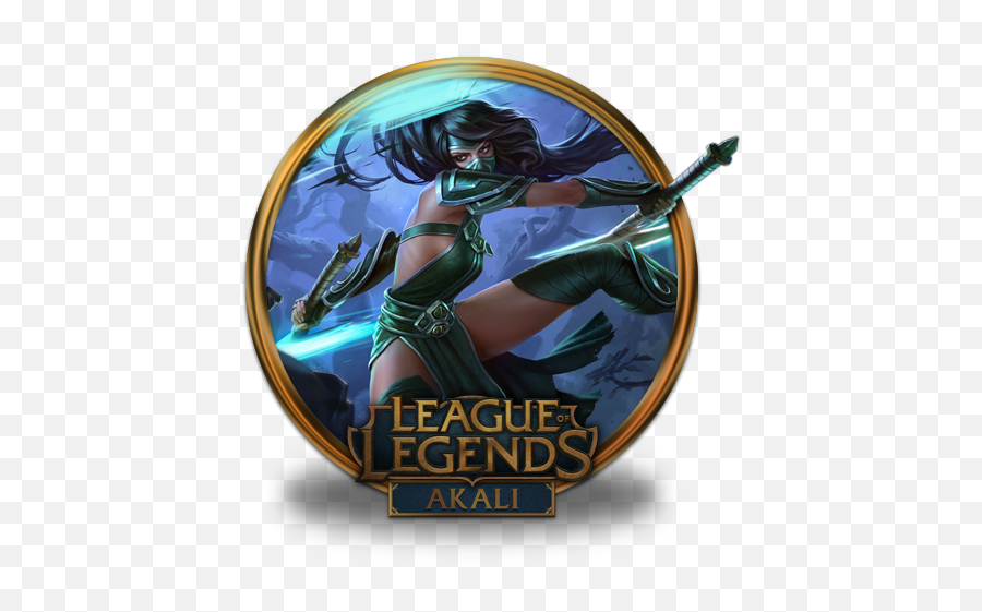 Akali Free Icon Of League Of Legends Gold Border Icons - Akali Default Cosplay Emoji,Amumu's Ult Is Emoticons