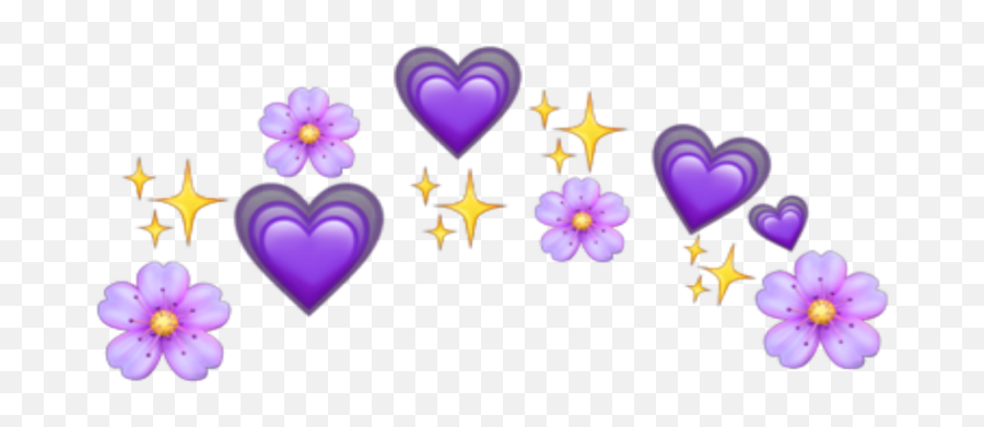 Purple Purplehearts Violet Crown - Crown Heart Png Emoji,Violet Flower Emoji