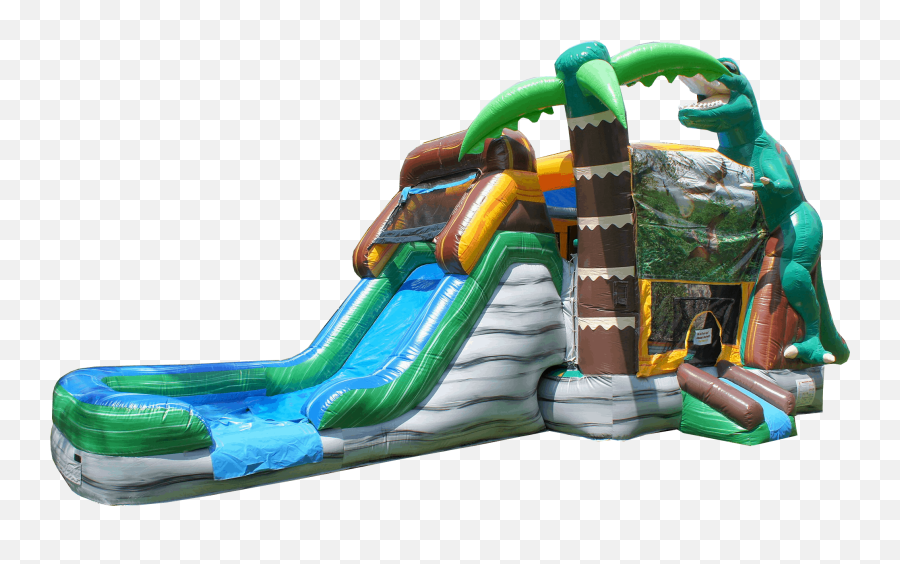 Jurassic Dinosaur Combo Bounce House - The Big Bounce Theory Dinosaur Water Slide Bounce House Emoji,Emoji Combos