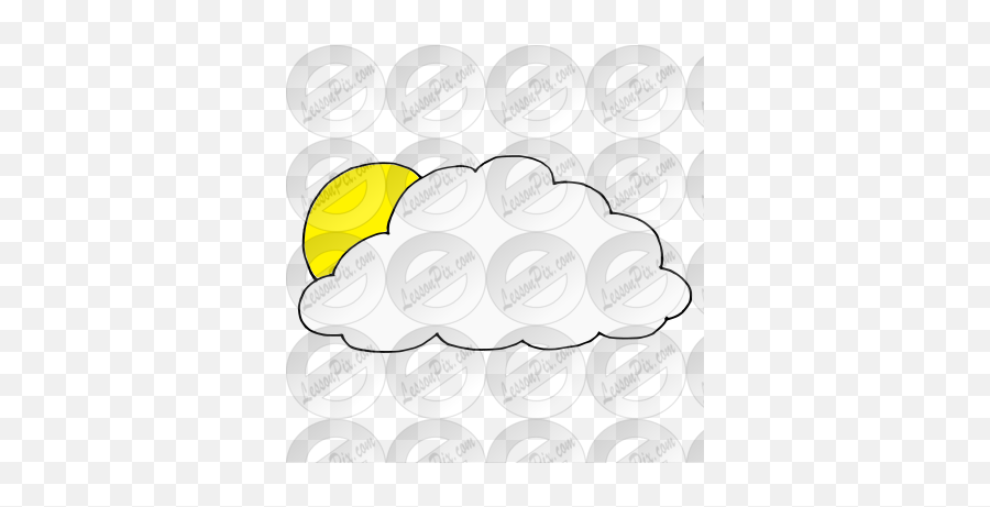 Partly Cloudy Picture For Classroom Therapy Use - Great Emoji,Clear Cloud Emoticon