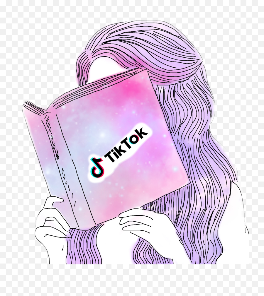 Book Girl Reading Tiktok Sticker By Kasndrawcw Emoji,Emoji Of Woman Reading Book