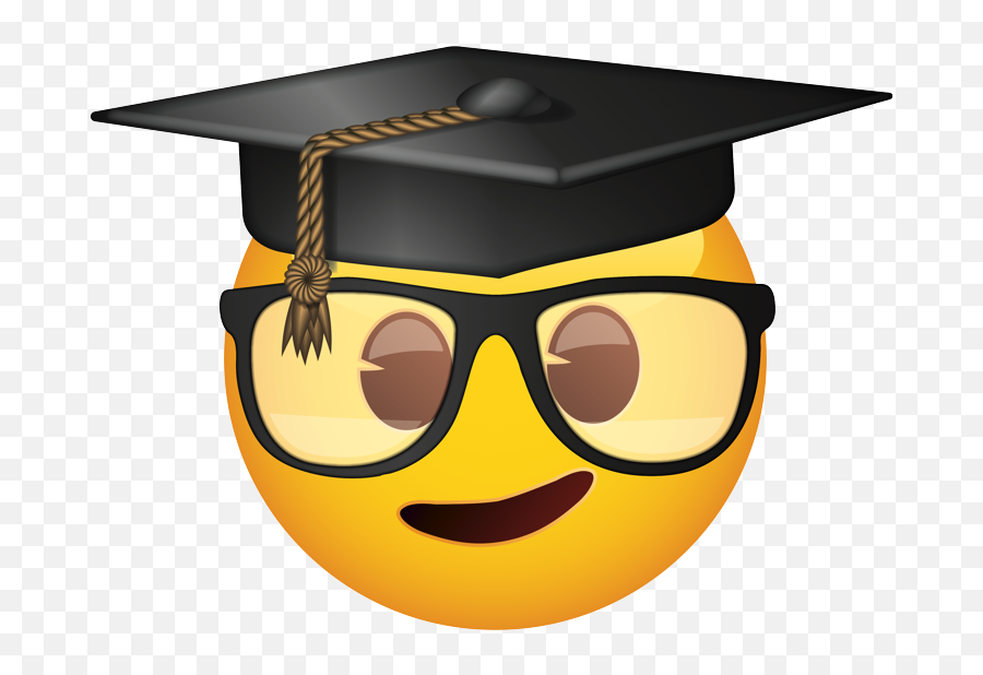 Emoji - Emoji With Graduation Hat,Nerd Emoji