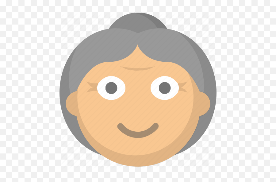 Elderly Grandma Grandmother Gray - Circle With Grandma Face Emoji,Grandma Emoji