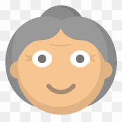 Elderly Grandma Grandmother Gray - Circle With Grandma Face Emoji,Grandma Emoji