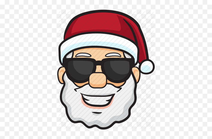 Cartoon Christmas Emoji Holiday Santa Smiley Icon - Download On Iconfinder Santa Claus Face Png,Santa Emoji