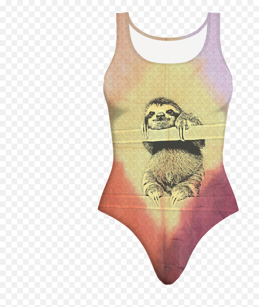 One Piece Sloth Swimsuit - Sleeveless Emoji,Girls Emoji Bathing Suit