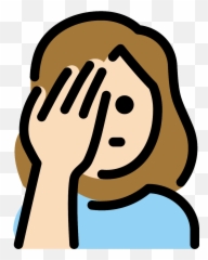 Woman Facepalming Emoji Clipart Free Download Transparent - People Clip Art,Shrugging Text Emoji
