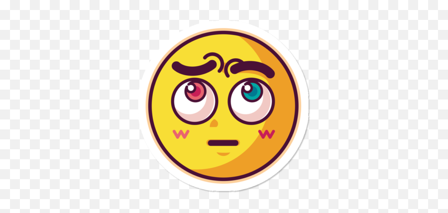 Trending Funny Stickers Design By Humans Page 5 - Happy Emoji,Emoticon Rolling Eyes