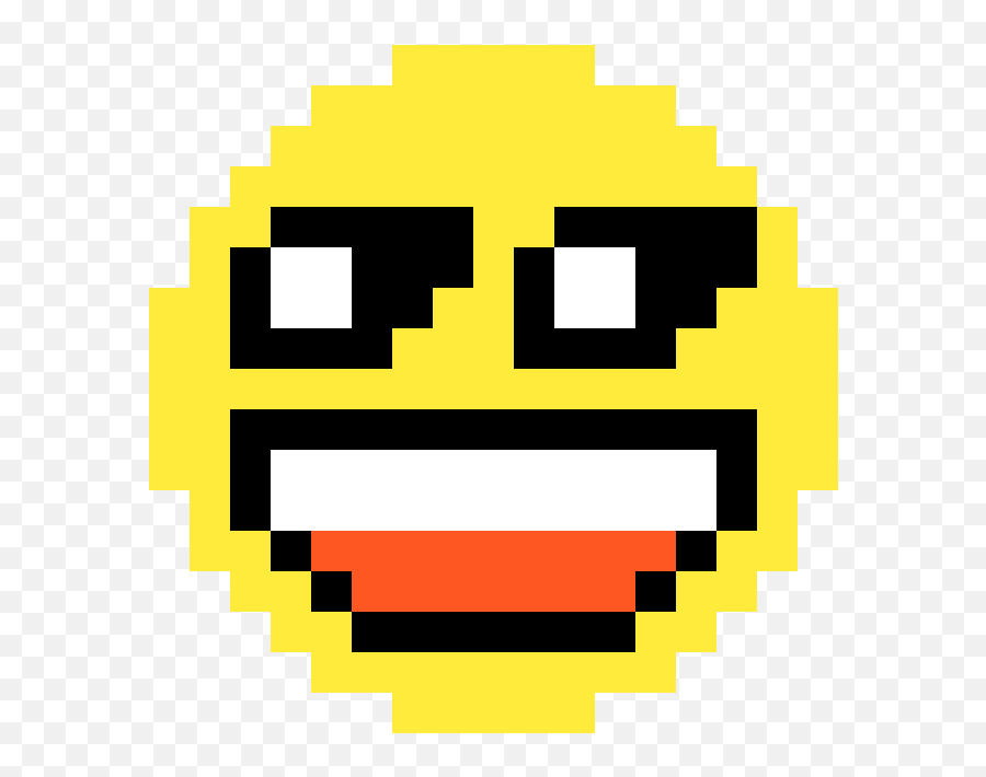 Pixilart - Happy Emoji,Derp Face Emoticon