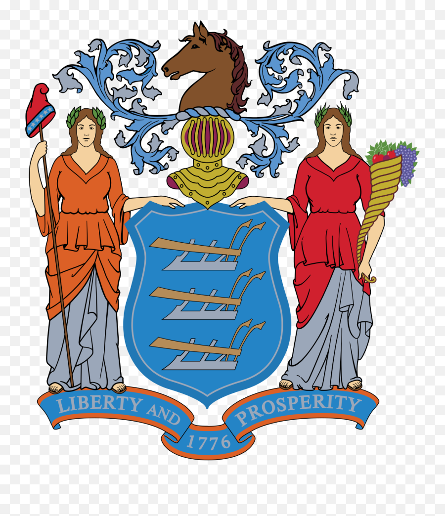Coat Of Arms And Flag Of New Jersey - Wikipedia Seal Of New Jersey Emoji,Iowa Flag Emoticon