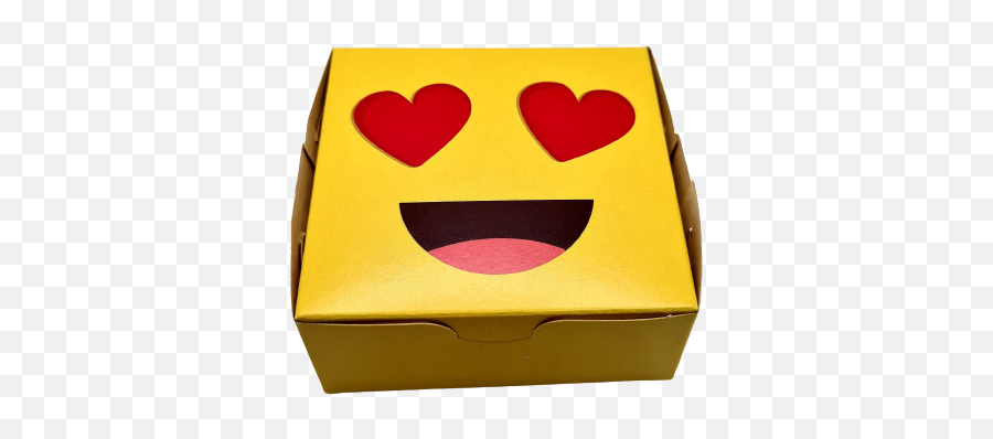 Caixa Para 4 Brigadeiros - Emoji Sorridente Olhos Coração Happy,Emoticons Coração