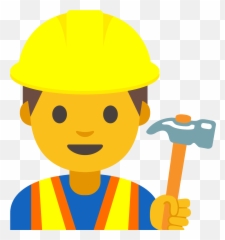 Man Construction Worker Emoji Clipart Free Download - Construction Worker Emoji Png,Thinking Hard Emoji