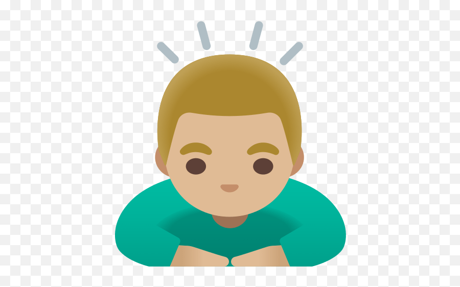 U200d Man Bowing In Light Skin Tone Medium Emoji,Psychic Emoji