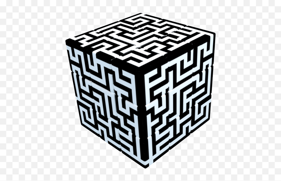 Maze Cube Glossy Finish 3x3 Twisty - Hard Emoji,Maze Emoji