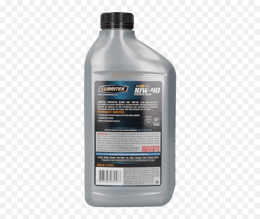 Aceite Lubritek 10w40 Sn Cuarto - Automotive Fluid Emoji,Exploradoras Para Aveo Emotion