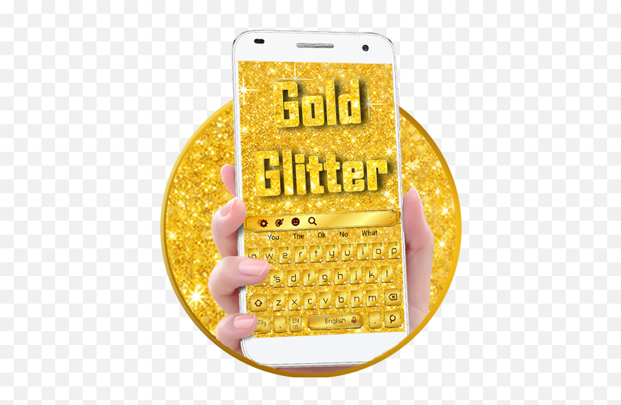 Gold Glitter Shiny Keyboard Theme U2013 U201egoogle Playu201c Programos - Smartphone Emoji,Emoji Klaviatura