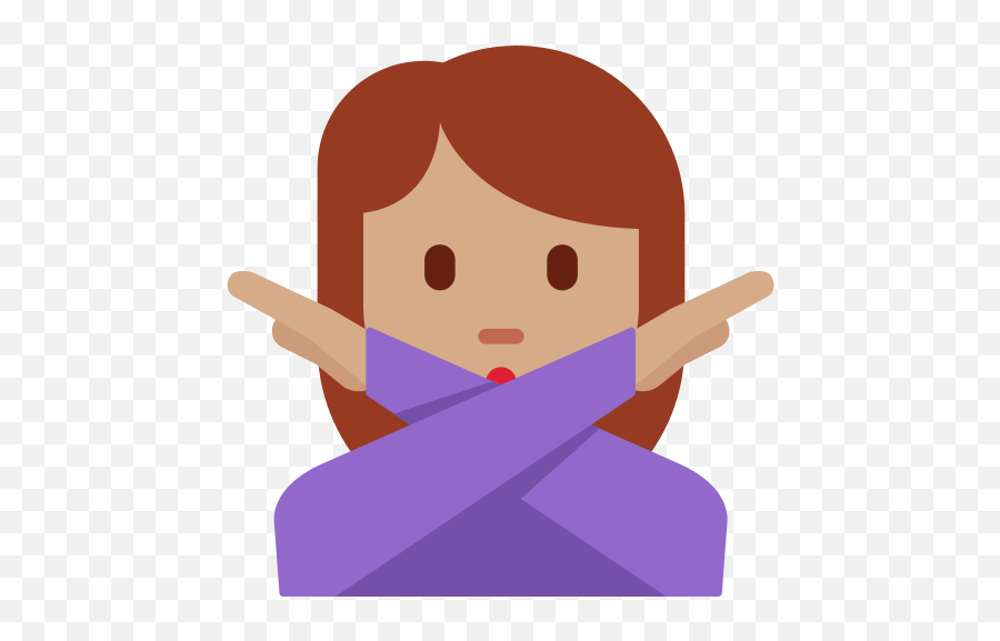 U200d Woman Gesturing No Emoji With Medium Skin Tone Meaning - Negacion Emoji,Woman Crossing Arms Emoji