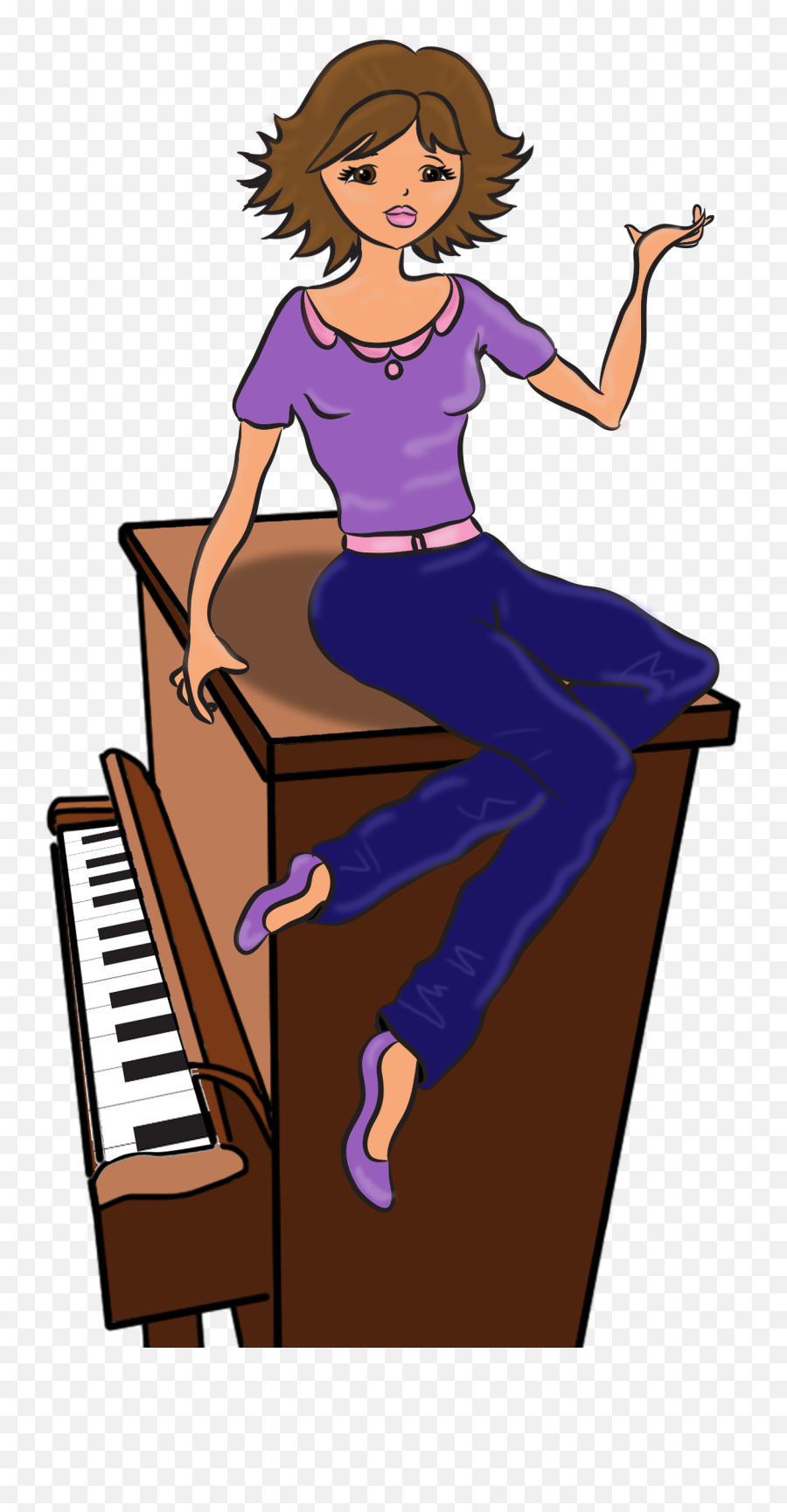 Girl Clipart Piano Girl Piano Transparent Free For Download - Sitting Emoji,Piank Girl With Super Emotions