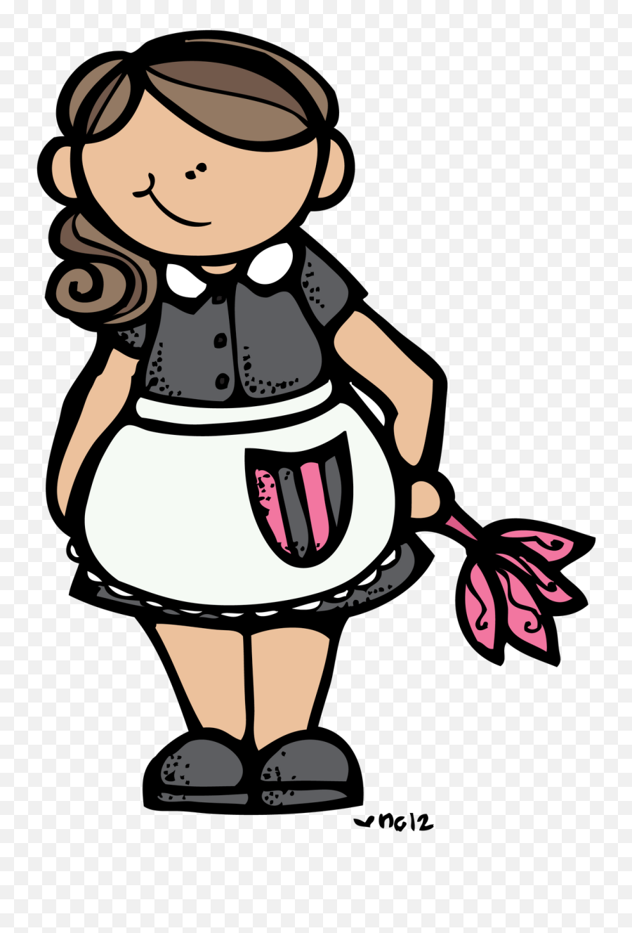 Cartoon Image Of Nanny - Clip Art Library Maid Clipart Emoji,Dragon Maid Emoticon