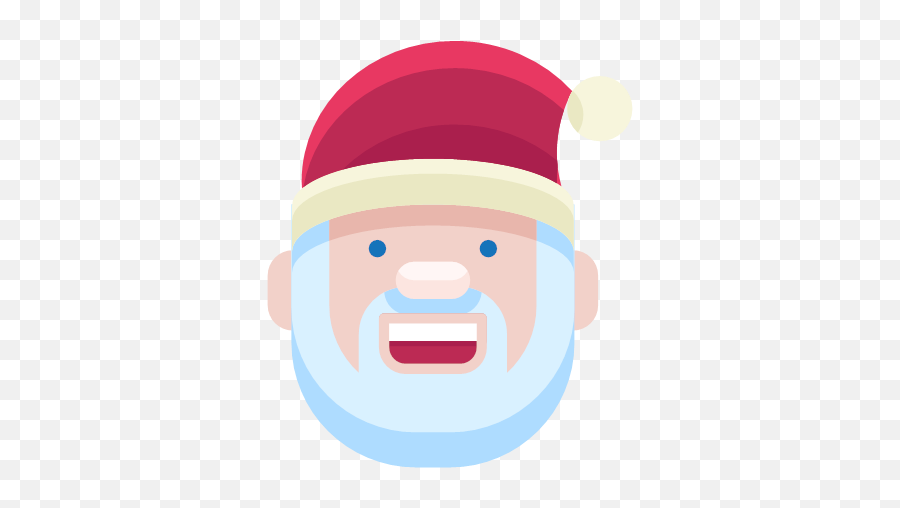 Emoji Emoticon Man Santa Smile Smiley Icon - Flat Christmas,Smiling Emoji