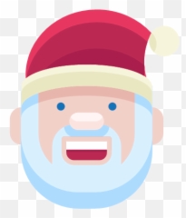 Emoji Emoticon Man Santa Smile Smiley Icon - Flat Christmas,Smiling Emoji