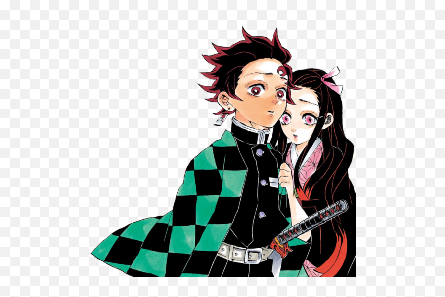 Kimetsu No Yaiba - Tanjiro And Nezuko Colored Manga Emoji,Anime With Alot  Of Human Emotions - Free Emoji PNG Images 