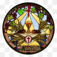 Stained Glass With An Eucharist Drawing - Stained Glass Holy Eucharist Emoji,Stained Glass Emotions