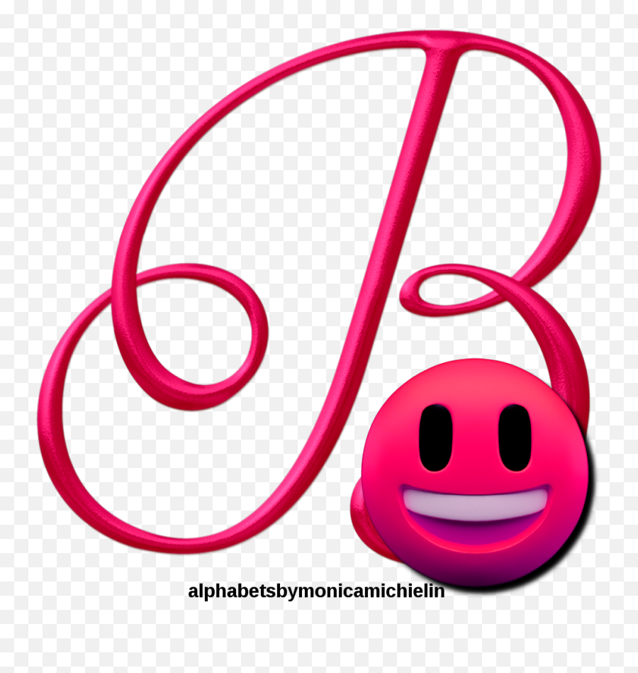 Monica Michielin Alphabets Pink Smile Emoji Emoticon - Naruto Alphabet Letters,Pink Smiley Emoticon