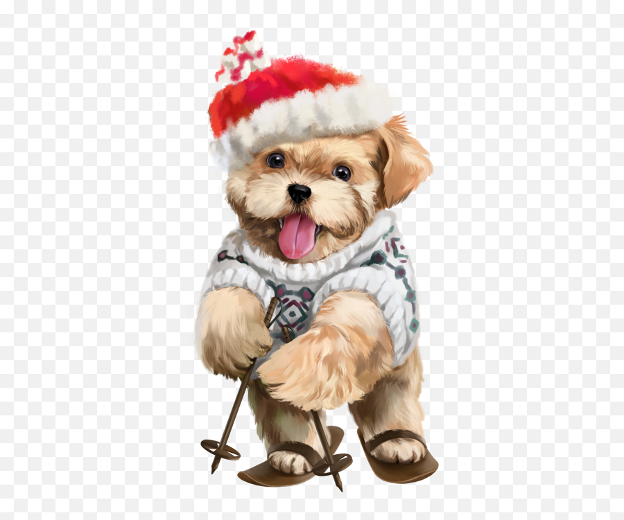 Christmas Animals - Disegni Cani Di Natale Colorati Emoji,Dog With Ar Emojis