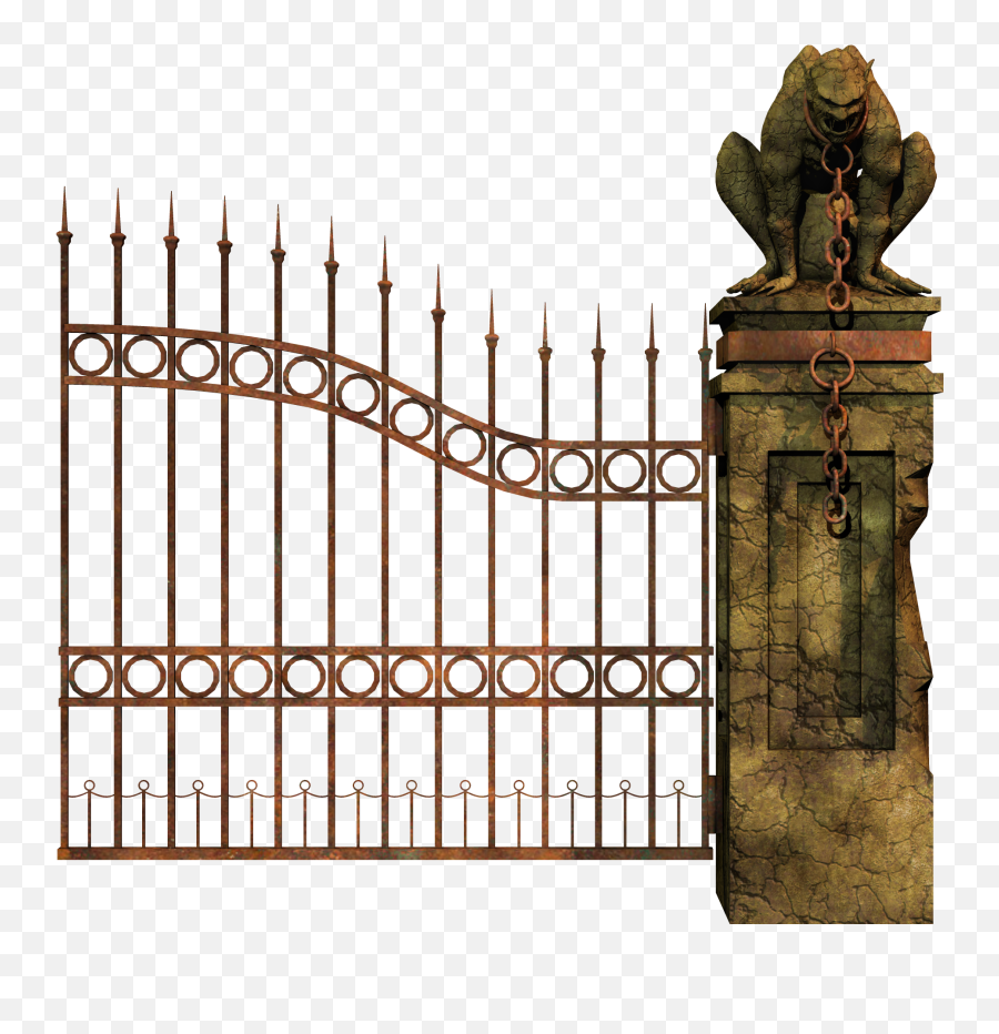 Mq Gate Door Doors Metal Stone Sticker By Marras - Graveyard Gates Png Emoji,Gate Emoji