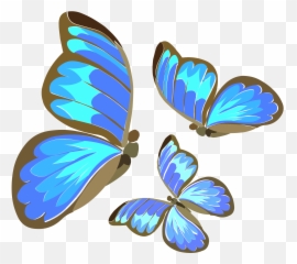 Three Blue Butterflies Clipart Emoji,2 Blue Butterfly Emojis