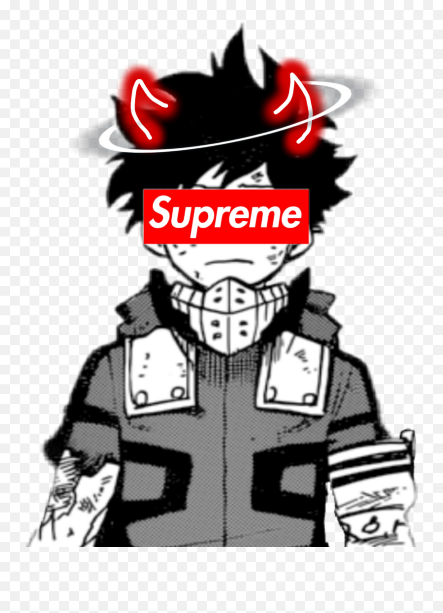 Supreme Myheroacademia Deku Sticker By Drippy Mix - Fictional Character Emoji,Deku Emoji