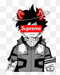 Supreme Myheroacademia Deku Sticker By Drippy Mix - Fictional Character Emoji,Deku Emoji