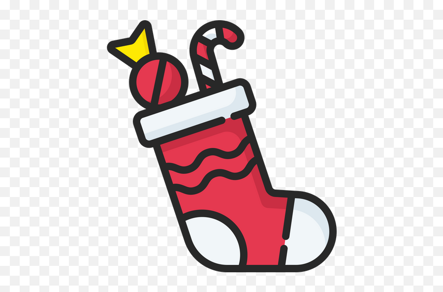 Christmas Socks Icon Of Colored Outline - Sweetened Beverage Emoji,Custom Emoji Socks