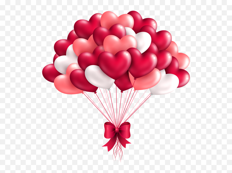 Beautiful Heart Balloons Png Clipart - Clip Art Heart Balloons Emoji,Emoji Heart Balloons