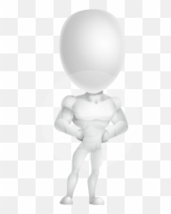 Strong Vector 3d Man With Muscles - Strong Man Cartoon Characters Emoji,Cartoon Emotions 3d