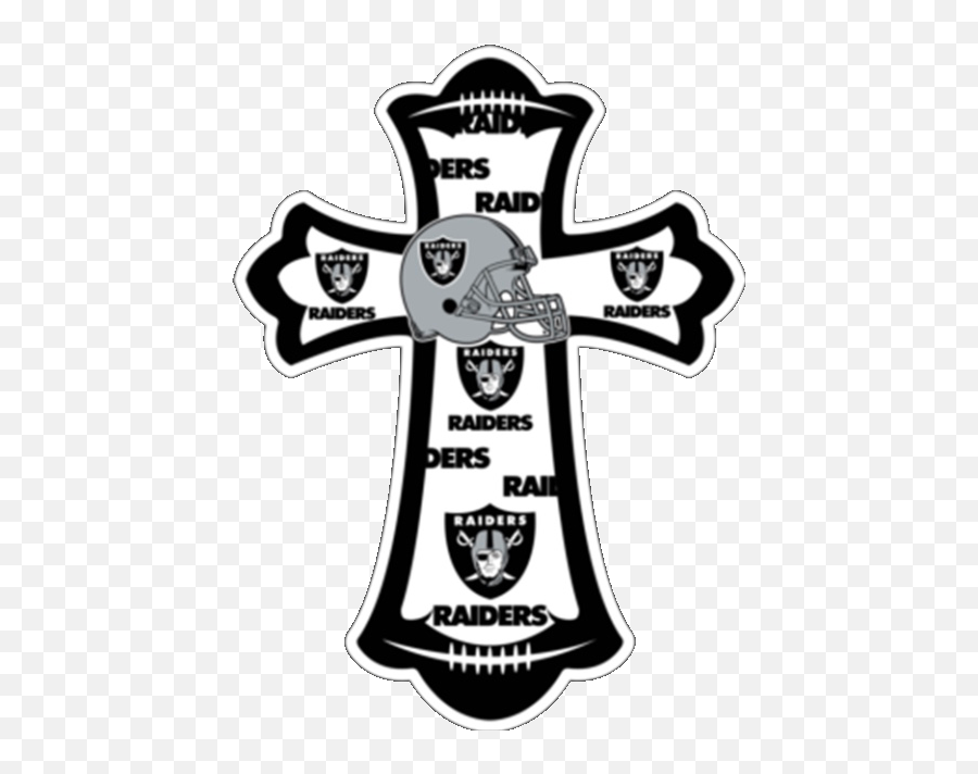Cross Raiders Sticker - Oakland Raiders Emoji,Raiders Emoji