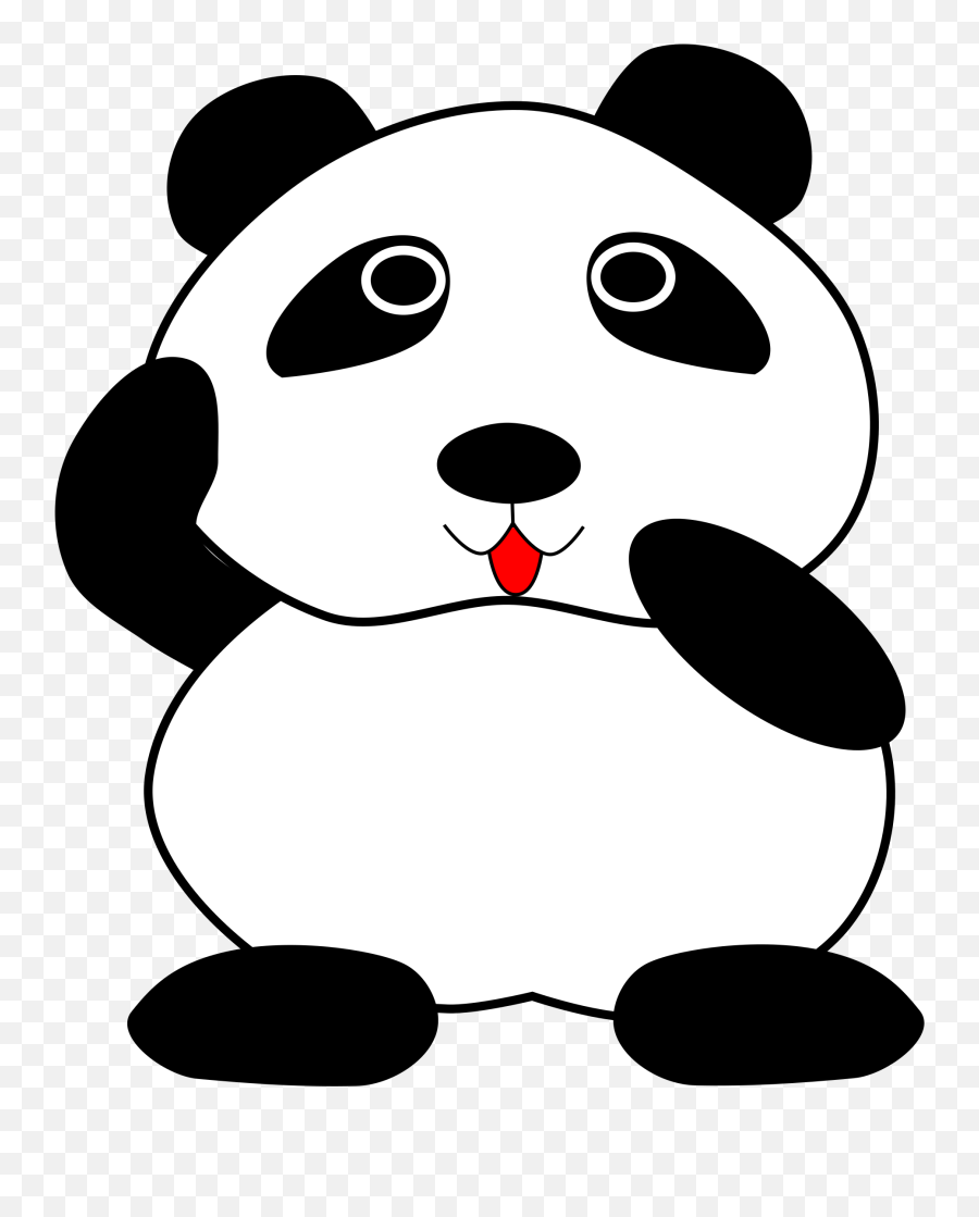 Panda Clipart Mask Panda Mask - Fat Cute Panda Clipart Black And White Emoji,Panda Emoji Galaxy