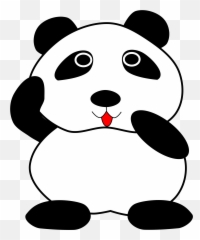 Panda Clipart Mask Panda Mask - Fat Cute Panda Clipart Black And White Emoji,Panda Emoji Galaxy