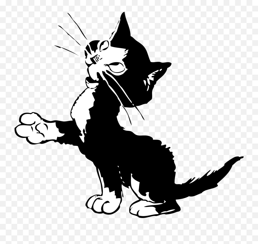 Cat Cartoon Drawing Clipart Free Stock Photo - Public Domain Clipart Katze Schwarz Weiss Emoji,1920s Cartoon Emotions