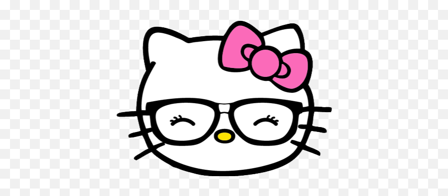 Hellokitty Hipster Cute Cat Baby Sticker By Tanegriss - Transparent Hello Kitty Face Png Emoji,Cat Emotions Illustration