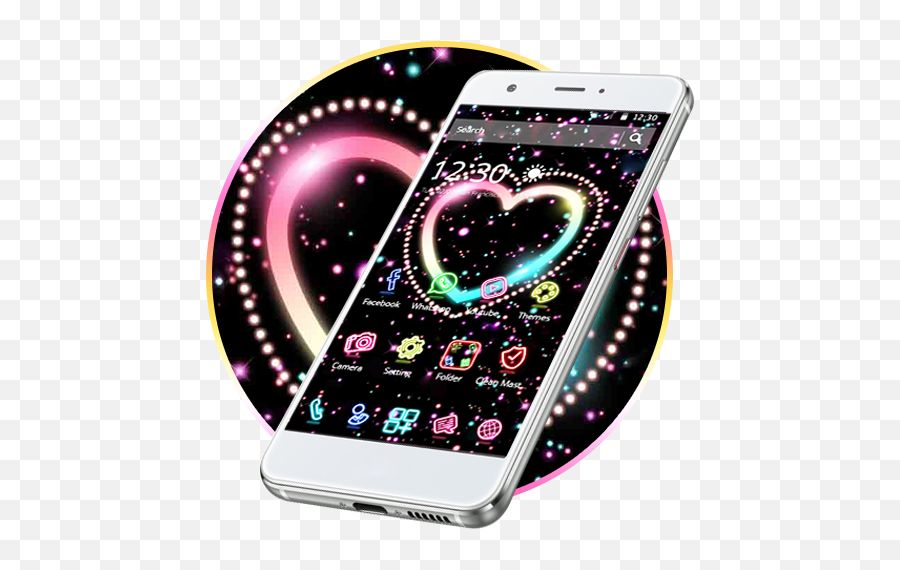 Amazoncom Neon Heart 2d Theme Appstore For Android - Iphone Emoji,Emoji Smart Neon Keyboard
