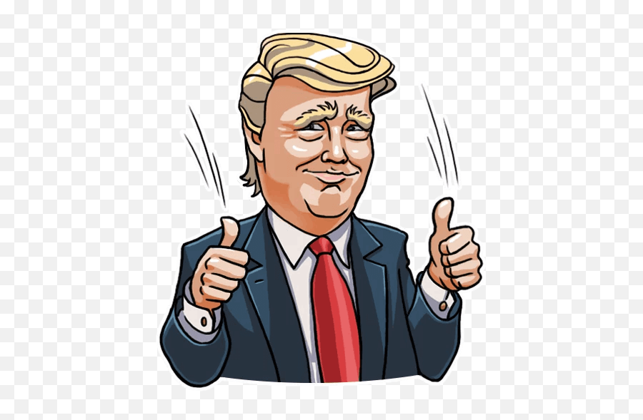 Donald Trump Stickers Pack - Trump Cartoon Png Emoji,Usa Presidents Emoticon Trump Joke