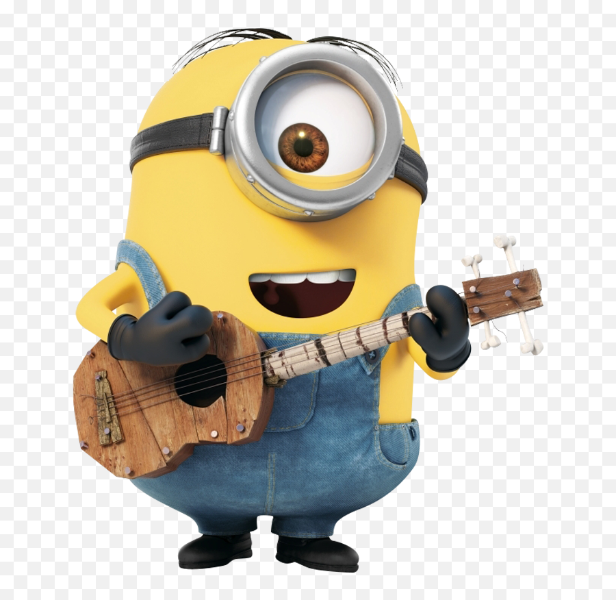 Minion With Guitar Png Transparent Background Free Download - Minions Png Emoji,Facebook Emoticon For Guitar